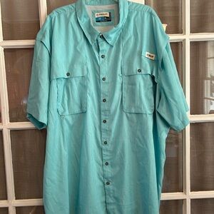 Magellan short sleeve Fish Gear Turquoise Blue Relaxed Moister Wick 4XL